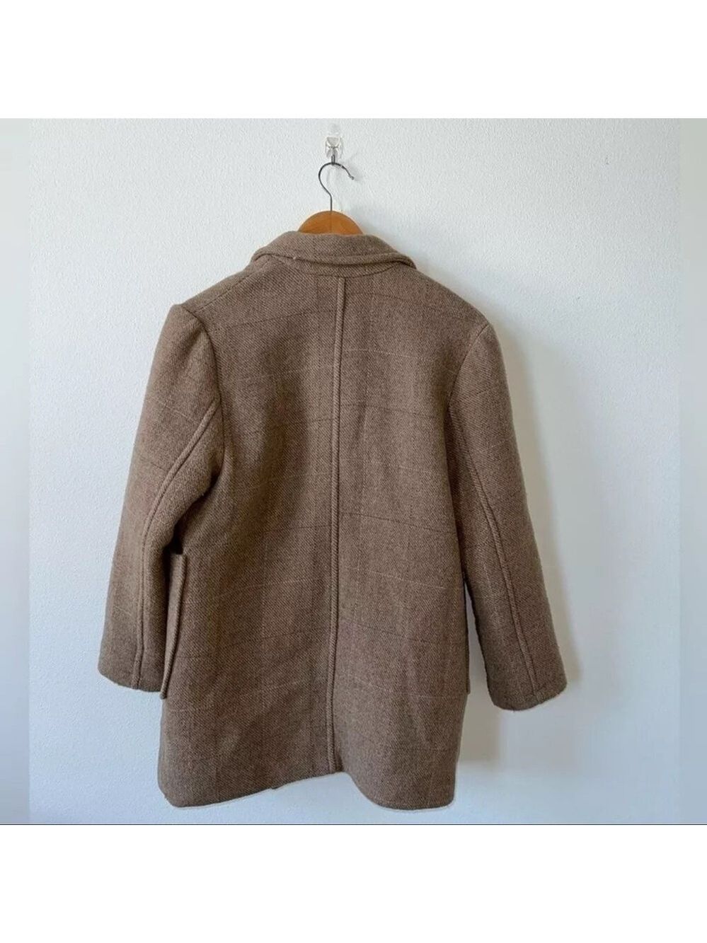 Zara Light Brown Pea Coat Formal Jacket With Buttons Size 13-14 - Picture 2 of 5